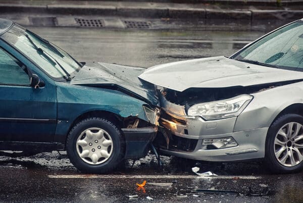 What to Do After a Car Accident- a Step-by-Step Guide - Car Accident on Wet Road During Rain, Head on Collision Side View